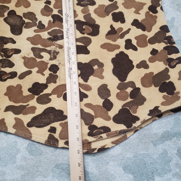 Vintage Duxbak Shirt Mens Small Tan Duck Camo Long Sleeve Button Hunting - Picture 12 of 13